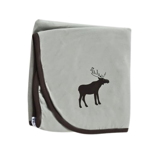 Ekologisk grön Filt för baby med älgen Taggen - By Lelou