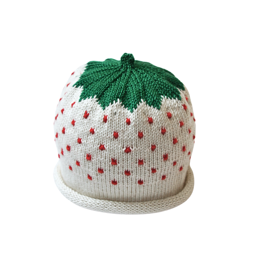 Stickad Mössa Bäret Vit - By Lelou