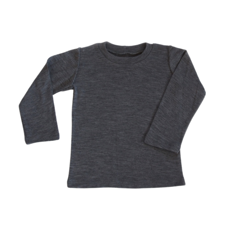 Grå Tröja Trikå Merinoull för barn - By Lelou