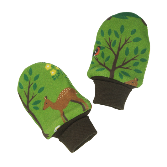 Ekologiska gröna vantar för barn Skogen - By Lelou